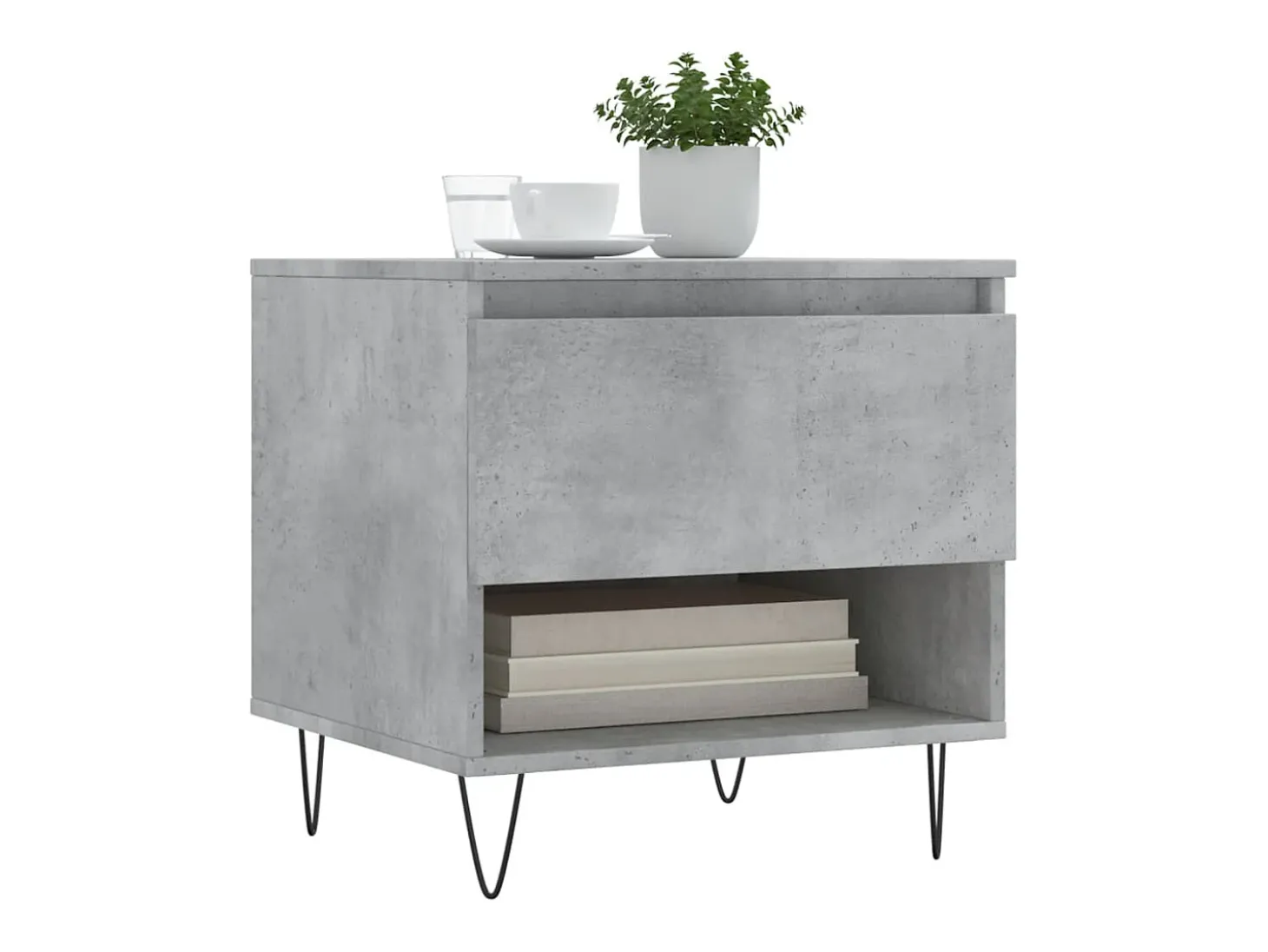 Conjunto de 2 Mesas de Centro | Mesa de apoio | Mesa de café 50x46x50 cm deriv. madeira cinza-cimento