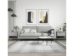Conjunto de 2 Mesas de Centro | Mesa de apoio | Mesa de café 50x46x50 cm deriv. madeira cinza-cimento