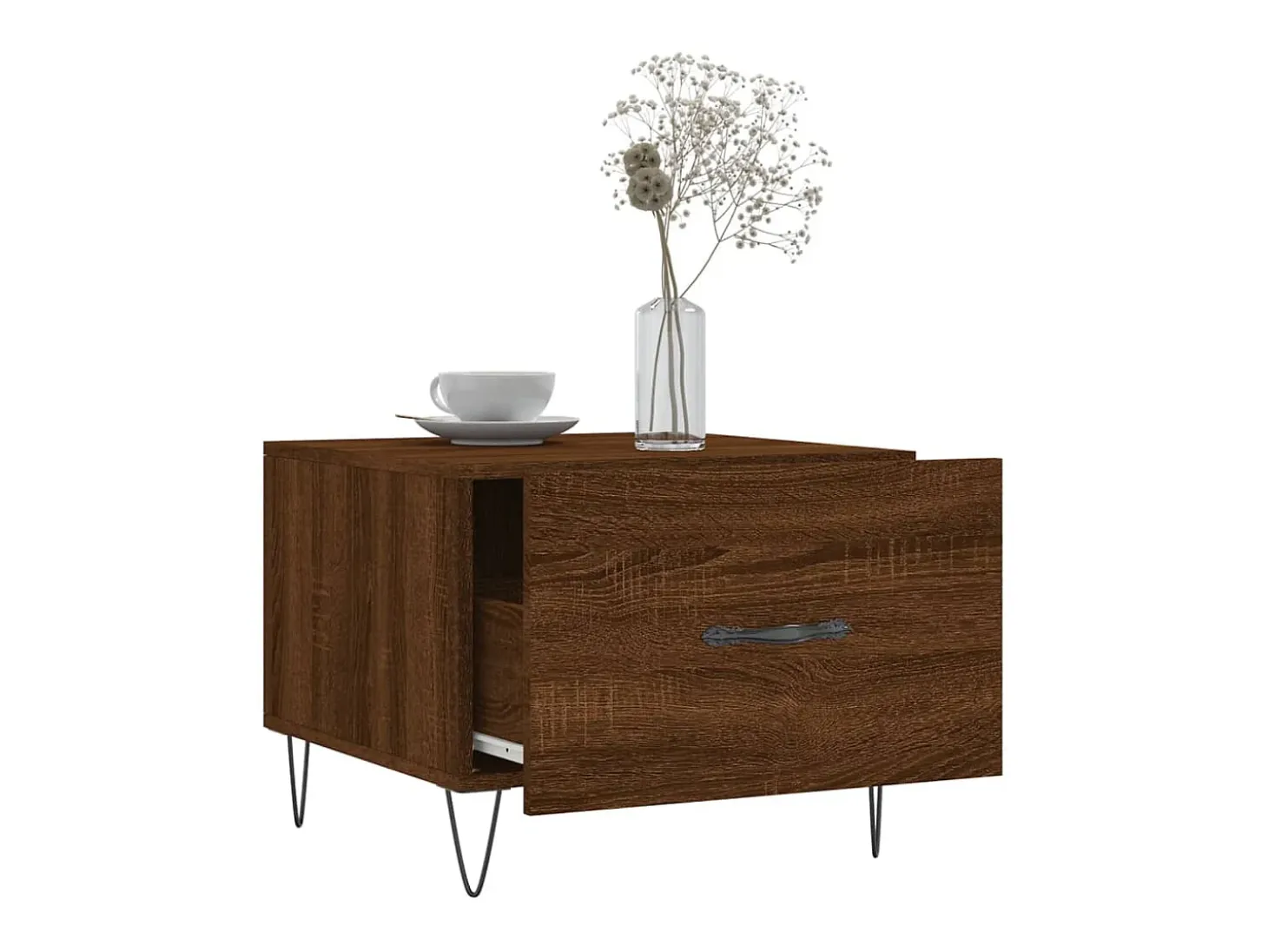 Conjunto de 2 Mesas de Centro | Mesa de apoio | Mesa de café 50x50x40 cm madeira proc. carvalho castanho