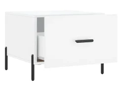 Conjunto de 2 Mesas de Centro | Mesa de apoio | Mesa de café 50x50x40 cm branco brilhante