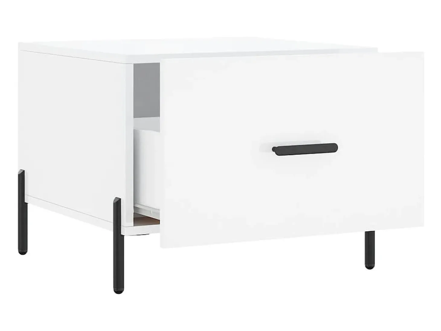 Conjunto de 2 Mesas de Centro | Mesa de apoio | Mesa de café 50x50x40 cm branco brilhante