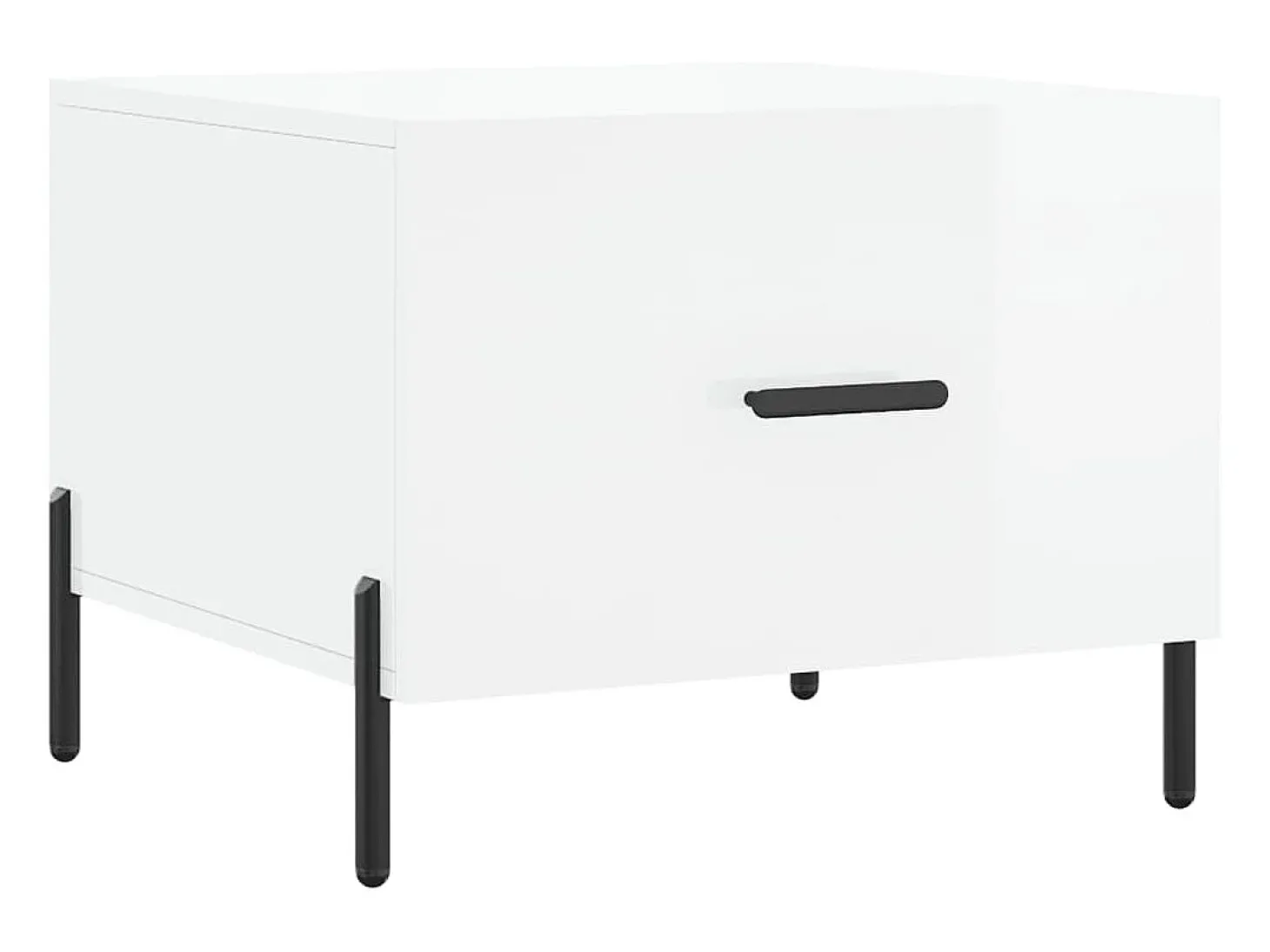 Conjunto de 2 Mesas de Centro | Mesa de apoio | Mesa de café 50x50x40 cm branco brilhante
