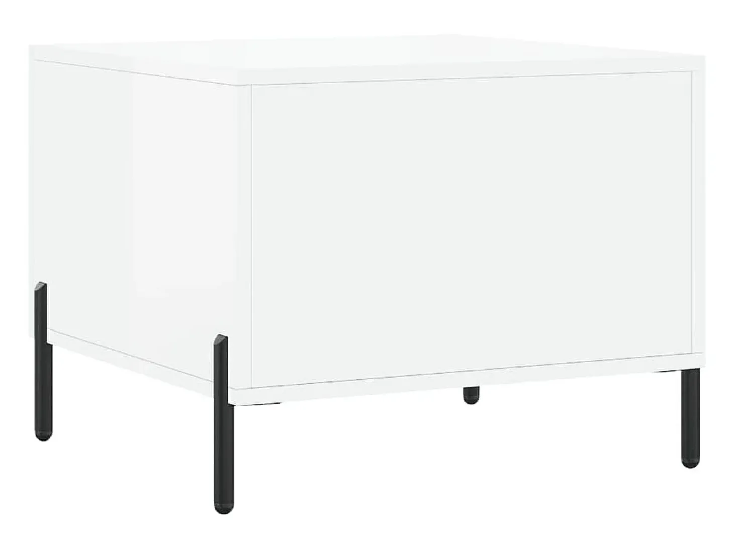 Conjunto de 2 Mesas de Centro | Mesa de apoio | Mesa de café 50x50x40 cm branco brilhante