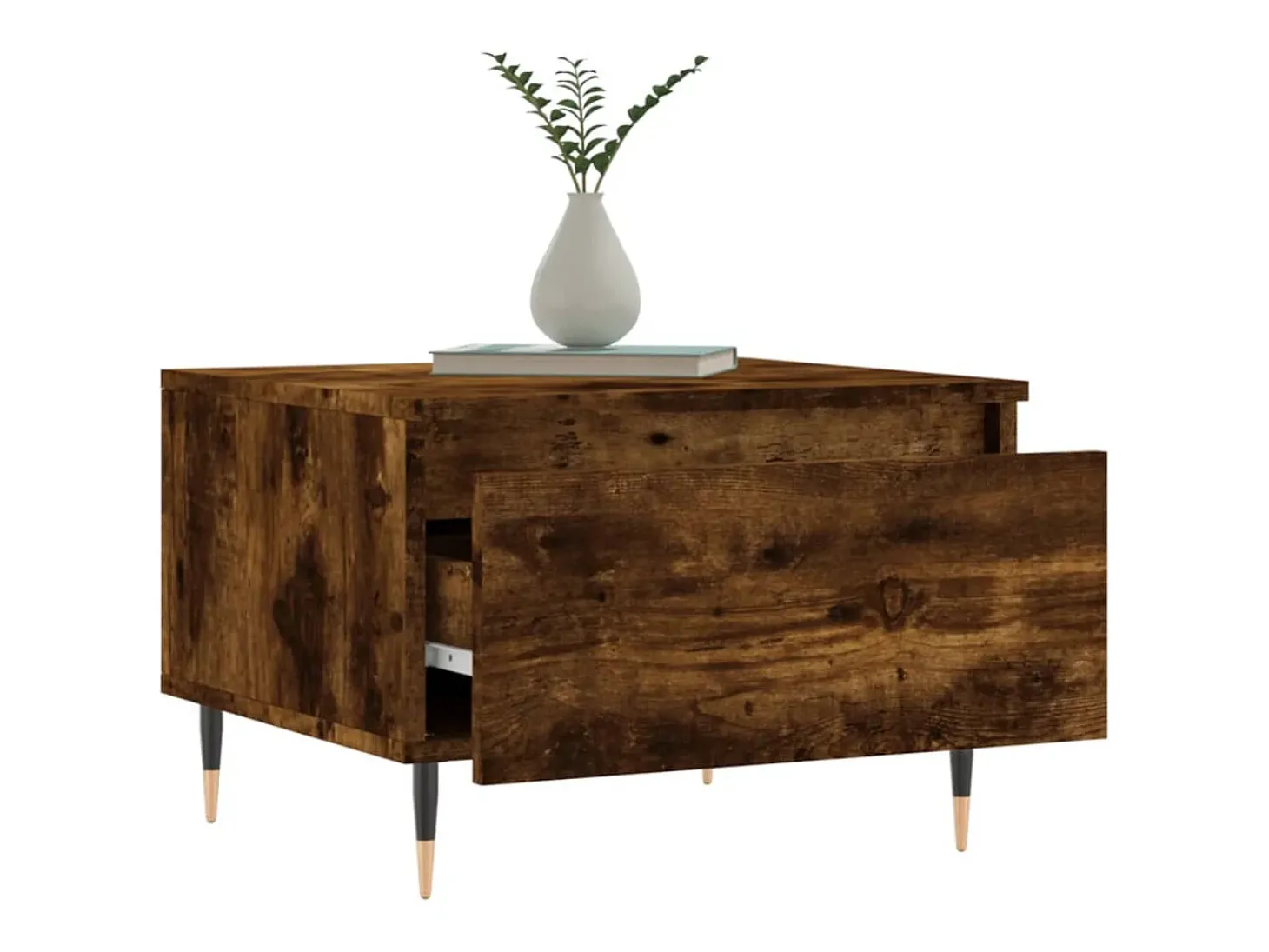 Conjunto de 2 Mesas de Centro | Mesa de apoio | Mesa de café 50x46x35cm deriv. madeira carvalho fumado