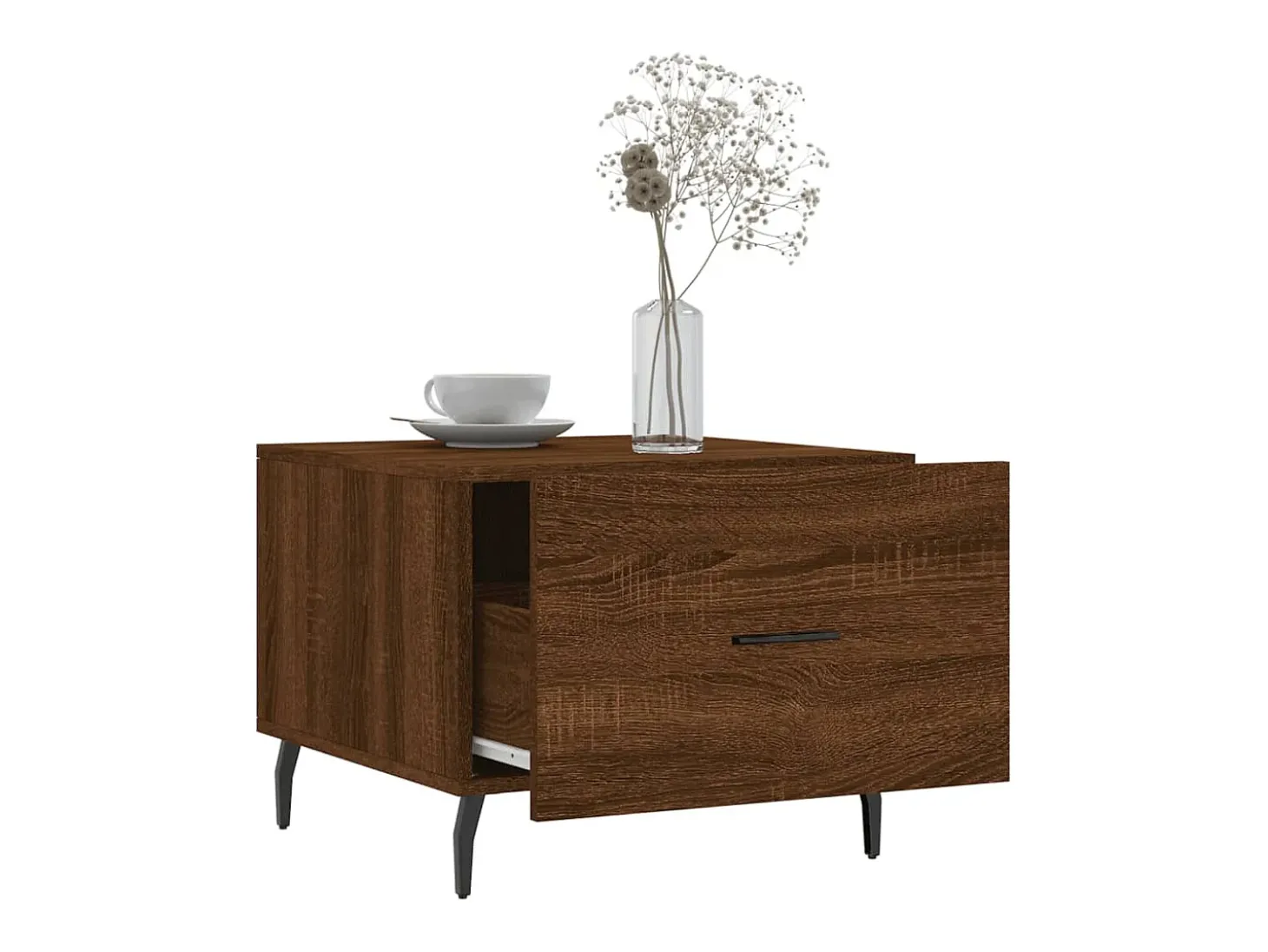 Conjunto de 2 Mesas de Centro | Mesa de apoio | Mesa de café 50x50x40 cm madeira proc. carvalho castanho