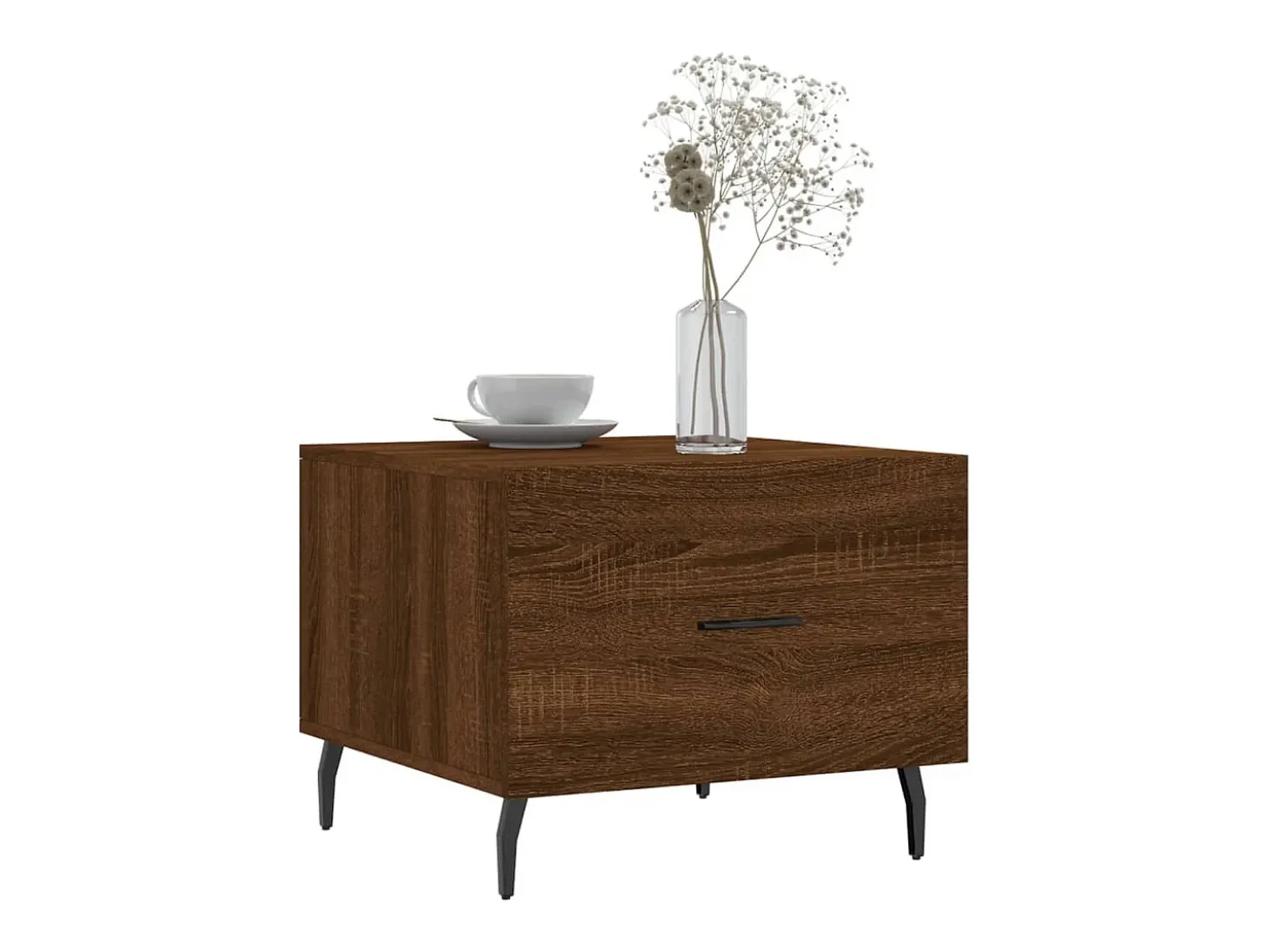 Conjunto de 2 Mesas de Centro | Mesa de apoio | Mesa de café 50x50x40 cm madeira proc. carvalho castanho
