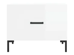 Conjunto de 2 Mesas de Centro | Mesa de apoio | Mesa de café 50x50x40 cm branco brilhante