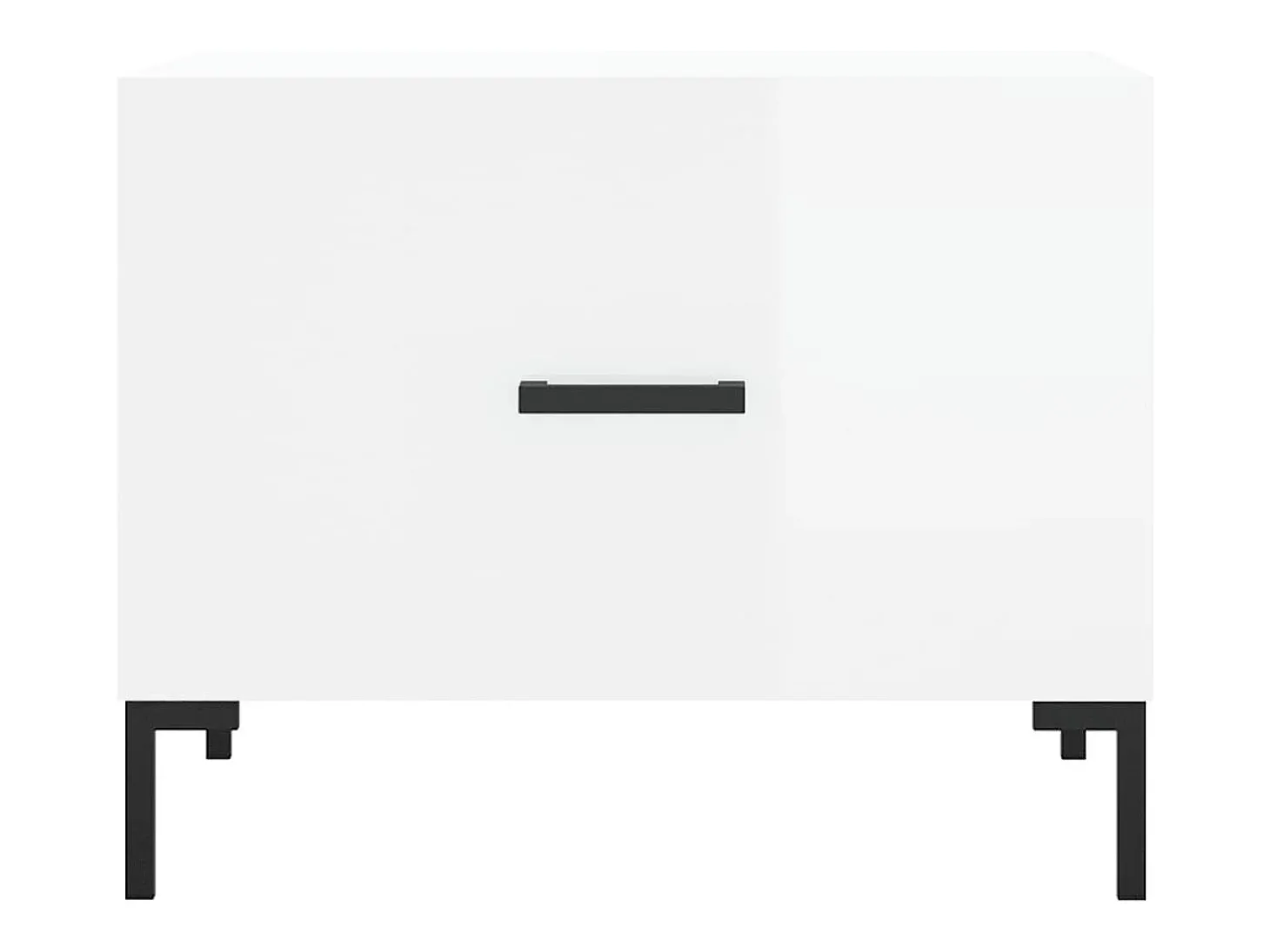 Conjunto de 2 Mesas de Centro | Mesa de apoio | Mesa de café 50x50x40 cm branco brilhante