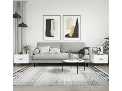 Conjunto de 2 Mesas de Centro | Mesa de apoio | Mesa de café 50x50x40 cm branco brilhante