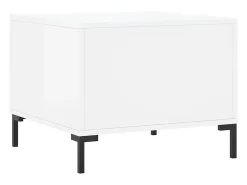Conjunto de 2 Mesas de Centro | Mesa de apoio | Mesa de café 50x50x40 cm branco brilhante