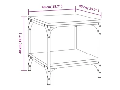 Conjunto de 2 Mesas de Centro | Mesa de apoio | Mesa de café 40x40x40 cm derivados de madeira preto