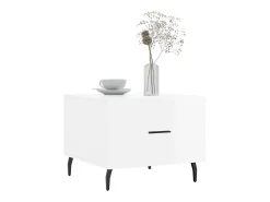 Conjunto de 2 Mesas de Centro | Mesa de apoio | Mesa de café 50x50x40 cm branco brilhante
