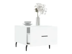 Conjunto de 2 Mesas de Centro | Mesa de apoio | Mesa de café 50x50x40 cm branco brilhante