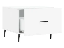 Conjunto de 2 Mesas de Centro | Mesa de apoio | Mesa de café 50x50x40 cm branco brilhante