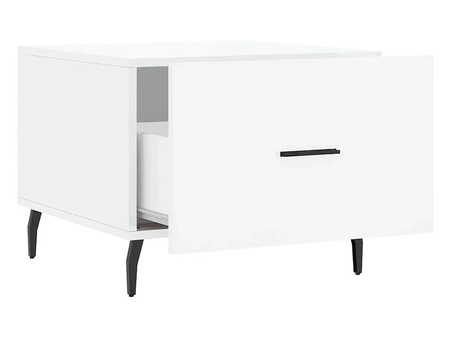 Conjunto de 2 Mesas de Centro | Mesa de apoio | Mesa de café 50x50x40 cm branco brilhante