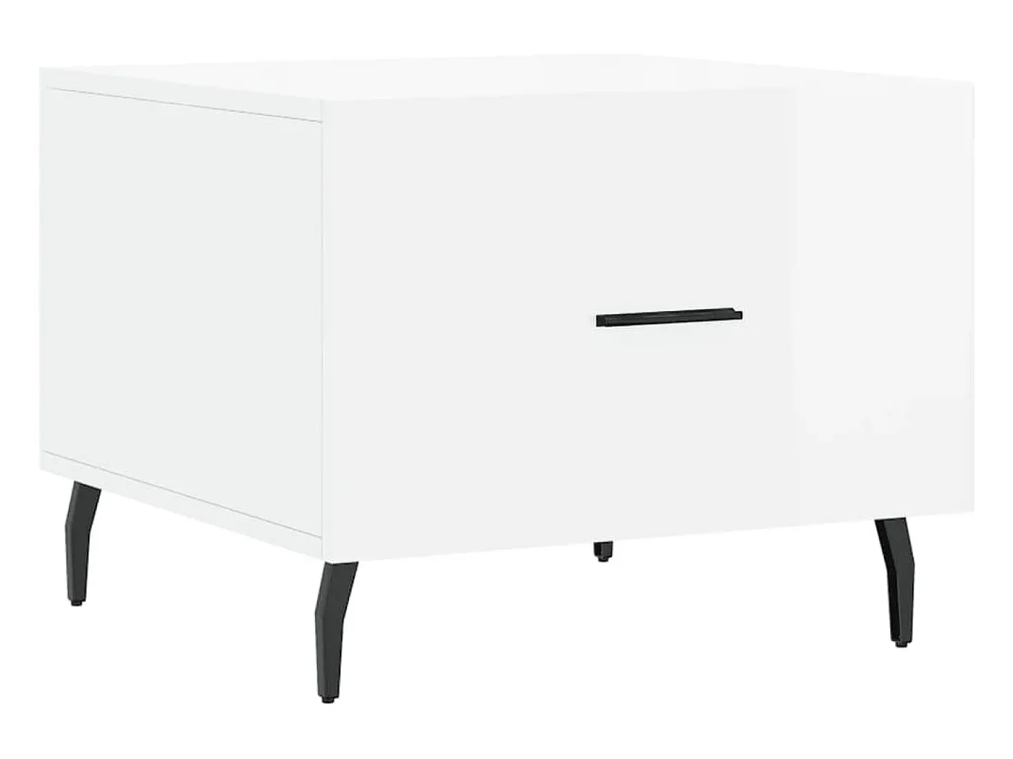 Conjunto de 2 Mesas de Centro | Mesa de apoio | Mesa de café 50x50x40 cm branco brilhante