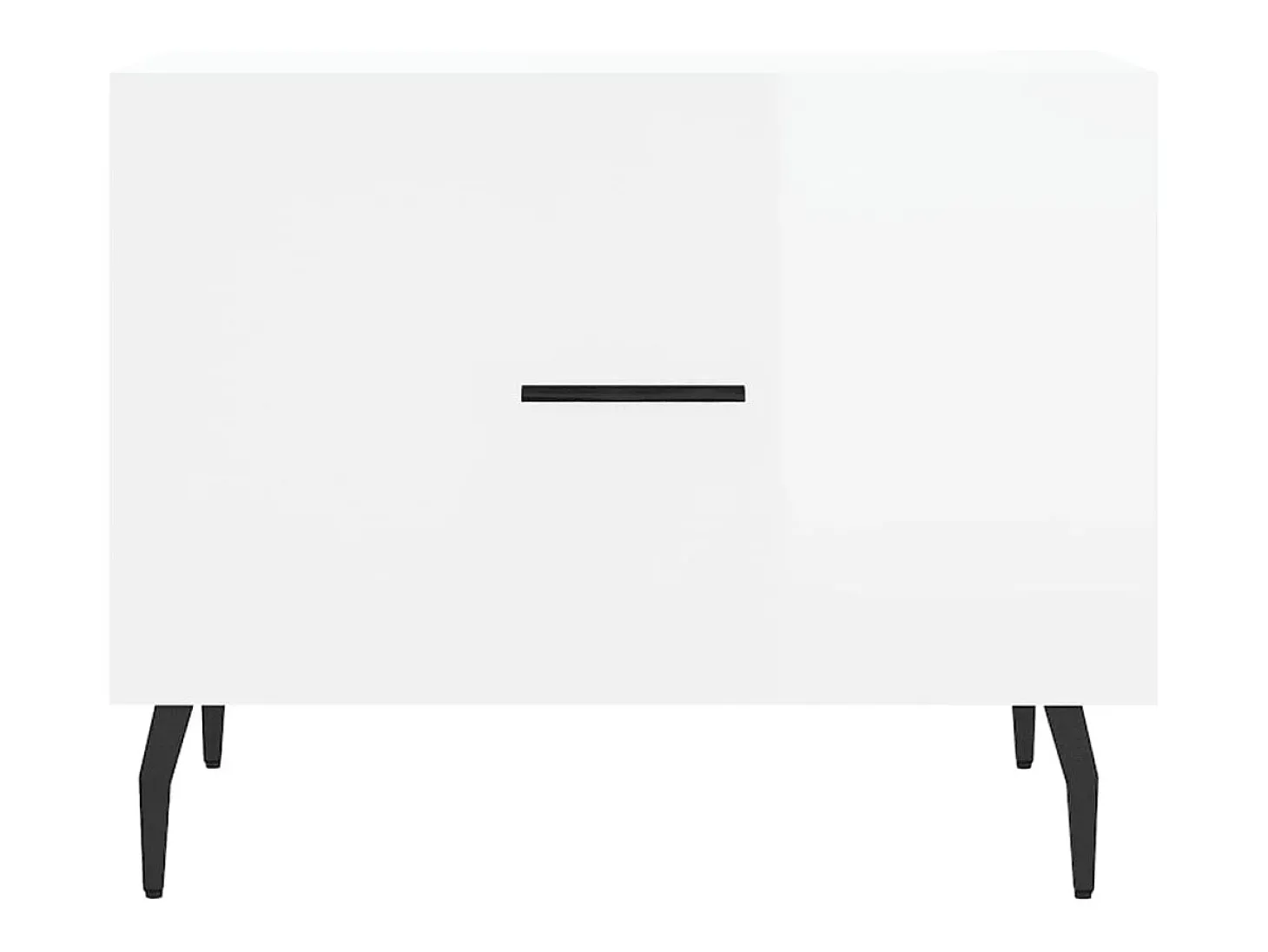 Conjunto de 2 Mesas de Centro | Mesa de apoio | Mesa de café 50x50x40 cm branco brilhante
