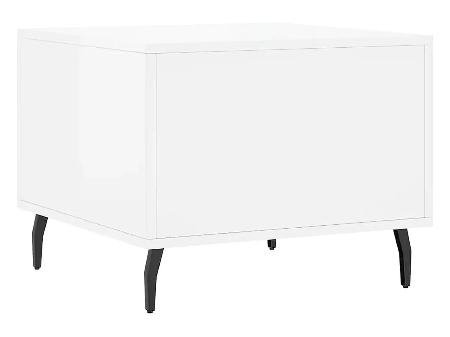 Conjunto de 2 Mesas de Centro | Mesa de apoio | Mesa de café 50x50x40 cm branco brilhante