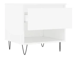 Conjunto de 2 Mesas de Centro | Mesa de apoio | Mesa de café 50x46x50 cm derivados de madeira branco
