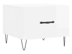 Conjunto de 2 Mesas de Centro | Mesa de apoio | Mesa de café 50x50x40 cm branco brilhante