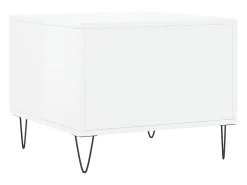 Conjunto de 2 Mesas de Centro | Mesa de apoio | Mesa de café 50x50x40 cm branco brilhante