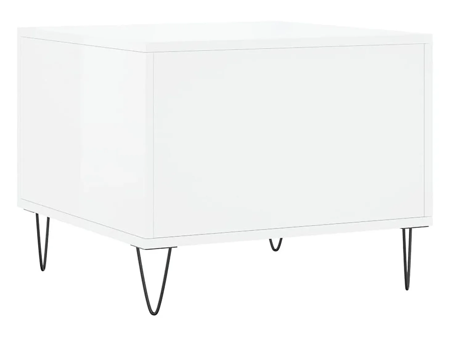 Conjunto de 2 Mesas de Centro | Mesa de apoio | Mesa de café 50x50x40 cm branco brilhante
