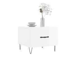 Conjunto de 2 Mesas de Centro | Mesa de apoio | Mesa de café 50x50x40 cm branco brilhante
