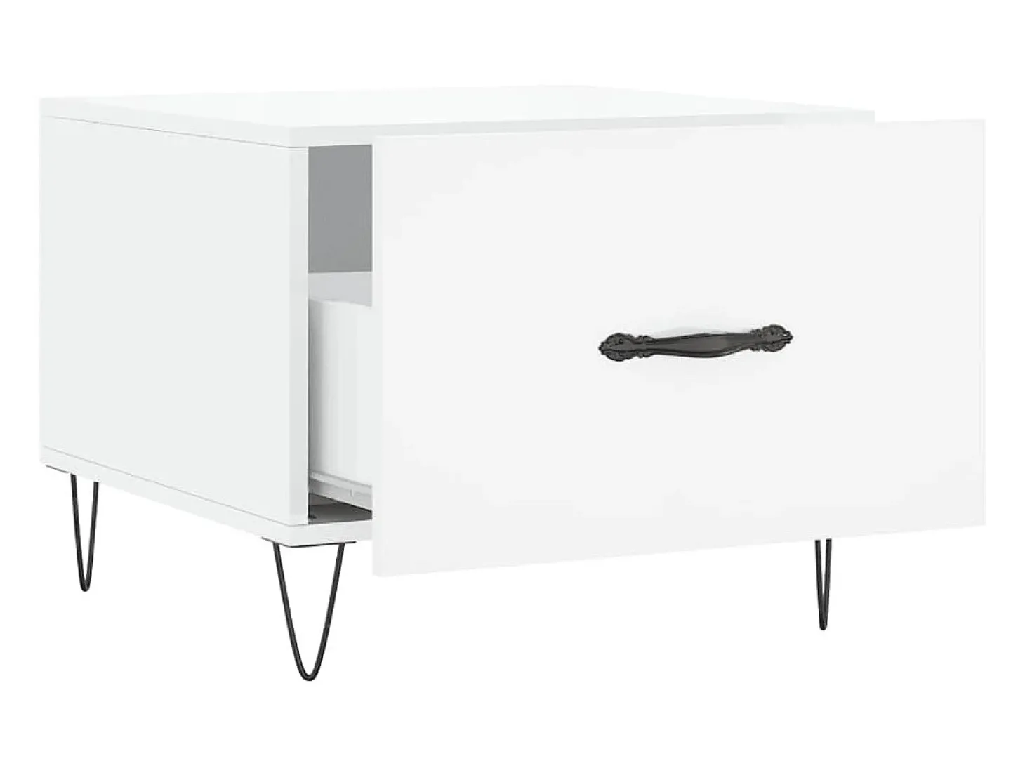 Conjunto de 2 Mesas de Centro | Mesa de apoio | Mesa de café 50x50x40 cm branco brilhante