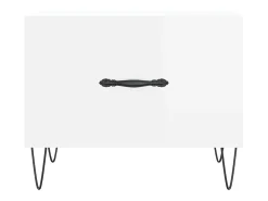 Conjunto de 2 Mesas de Centro | Mesa de apoio | Mesa de café 50x50x40 cm branco brilhante