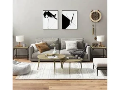 Conjunto de 2 Mesas de Centro | Mesa de apoio | Mesa de café 40x40x35 cm deriv. madeira carvalho sonoma