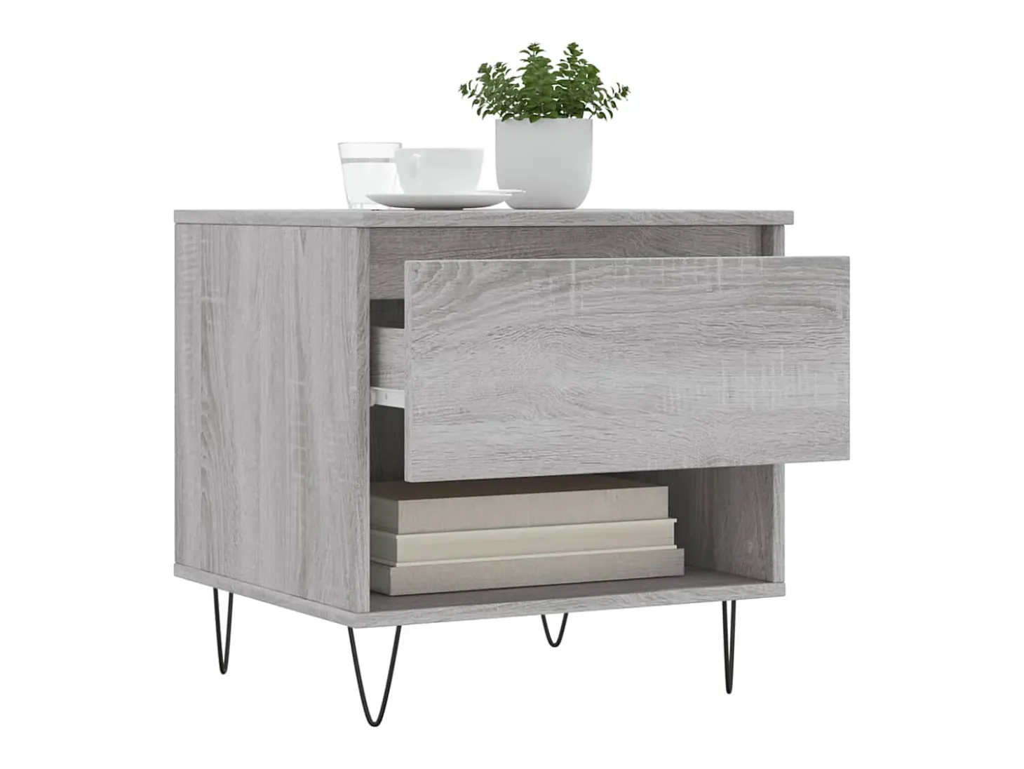 Conjunto de 2 Mesas de Centro | Mesa de apoio | Mesa de café 50x46x50cm deriv. madeira cinzento sonoma