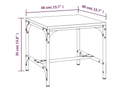 Conjunto de 2 Mesas de Centro | Mesa de apoio | Mesa de café 40x40x35 cm deriv. madeira cinzento sonoma