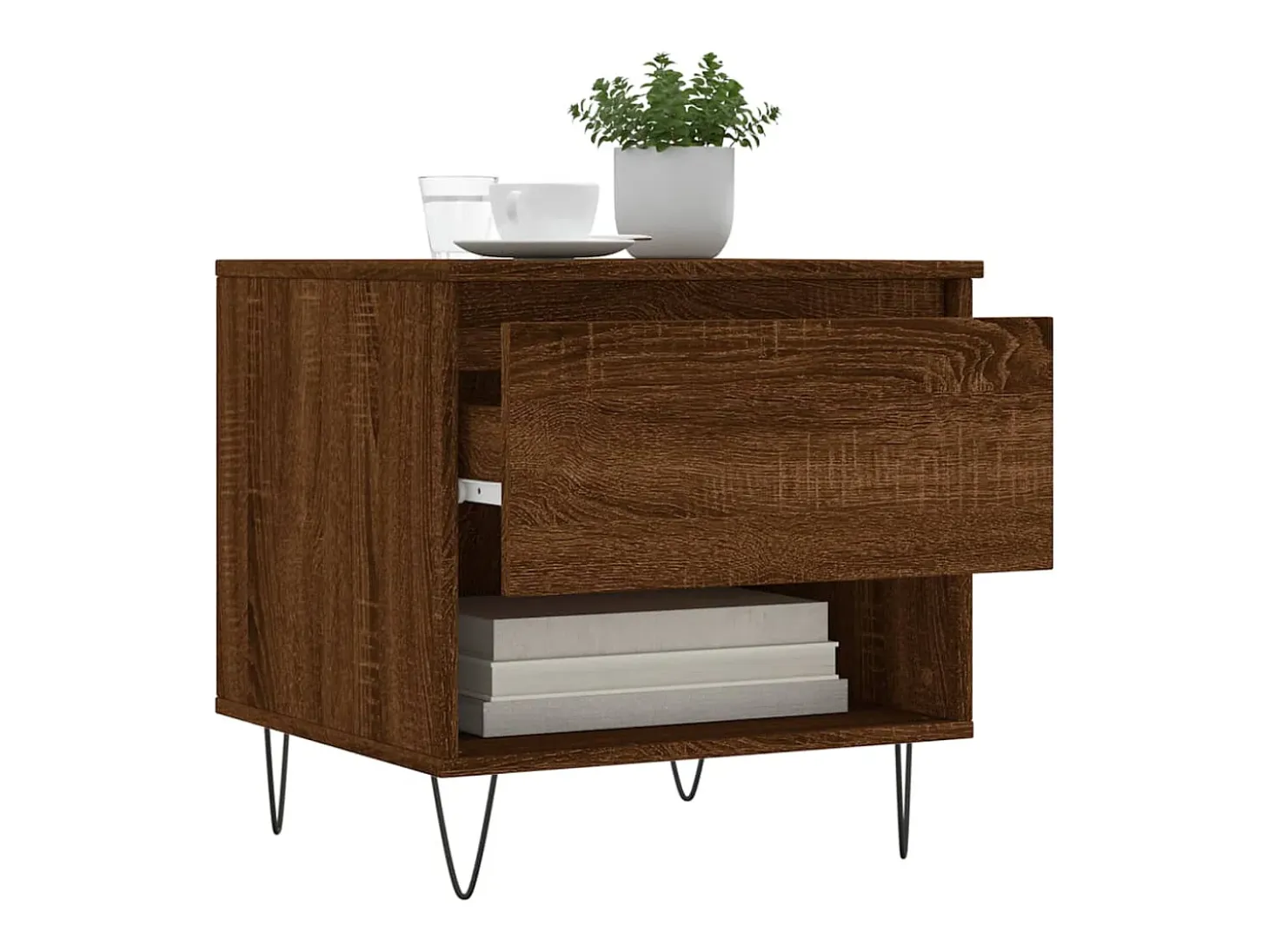 Conjunto de 2 Mesas de Centro | Mesa de apoio | Mesa de café 50x46x50 cm deriv. madeira carvalho castanho