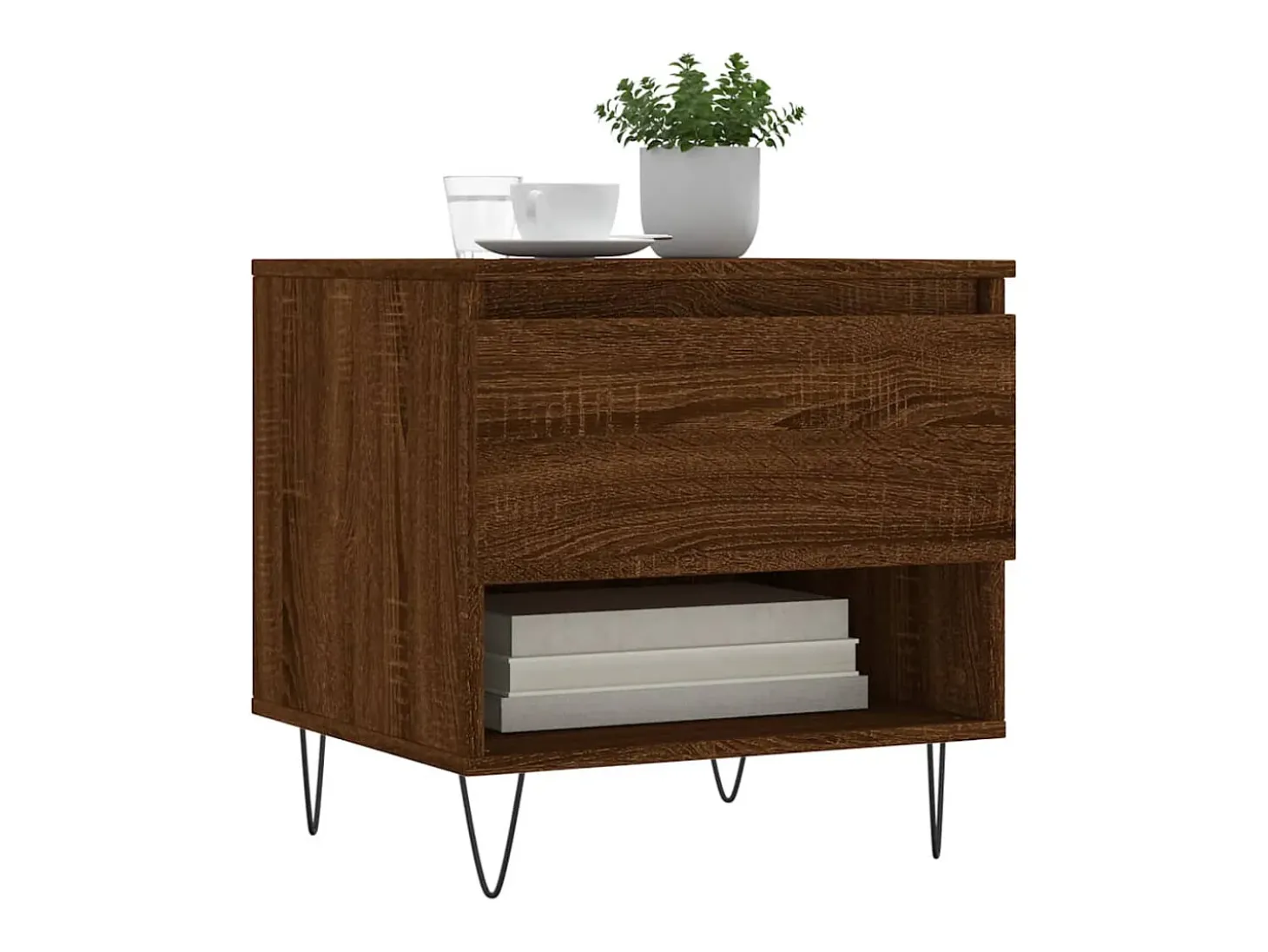 Conjunto de 2 Mesas de Centro | Mesa de apoio | Mesa de café 50x46x50 cm deriv. madeira carvalho castanho
