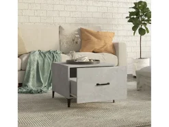 Conjunto de 2 Mesas de Centro | Mesa de apoio + pernas de metal 50x50x40 cm sonoma cinza