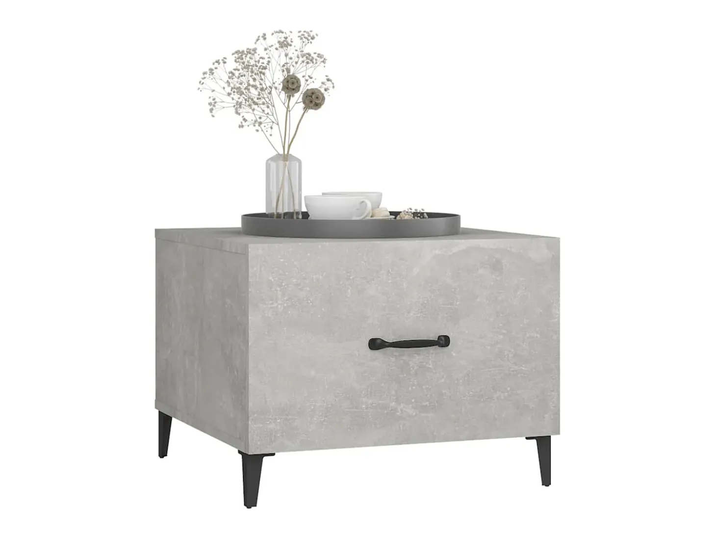 Conjunto de 2 Mesas de Centro | Mesa de apoio + pernas de metal 50x50x40 cm sonoma cinza