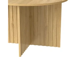 Conjunto de 2 mesas de centro - tampo redondo - aspecto madeira - MDF + painéis de partículas - Natural