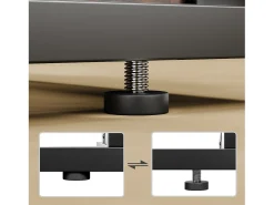 Conjunto de 2 mesas laterais dobráveis - Metal preto e madeira rústica castanha
