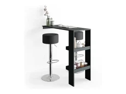 Conjunto de 2 peças de banco de bar preto 33x33x92