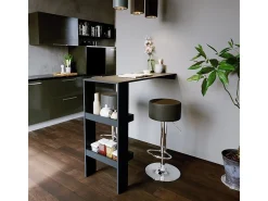 Conjunto de 2 peças de banco de bar preto 33x33x92