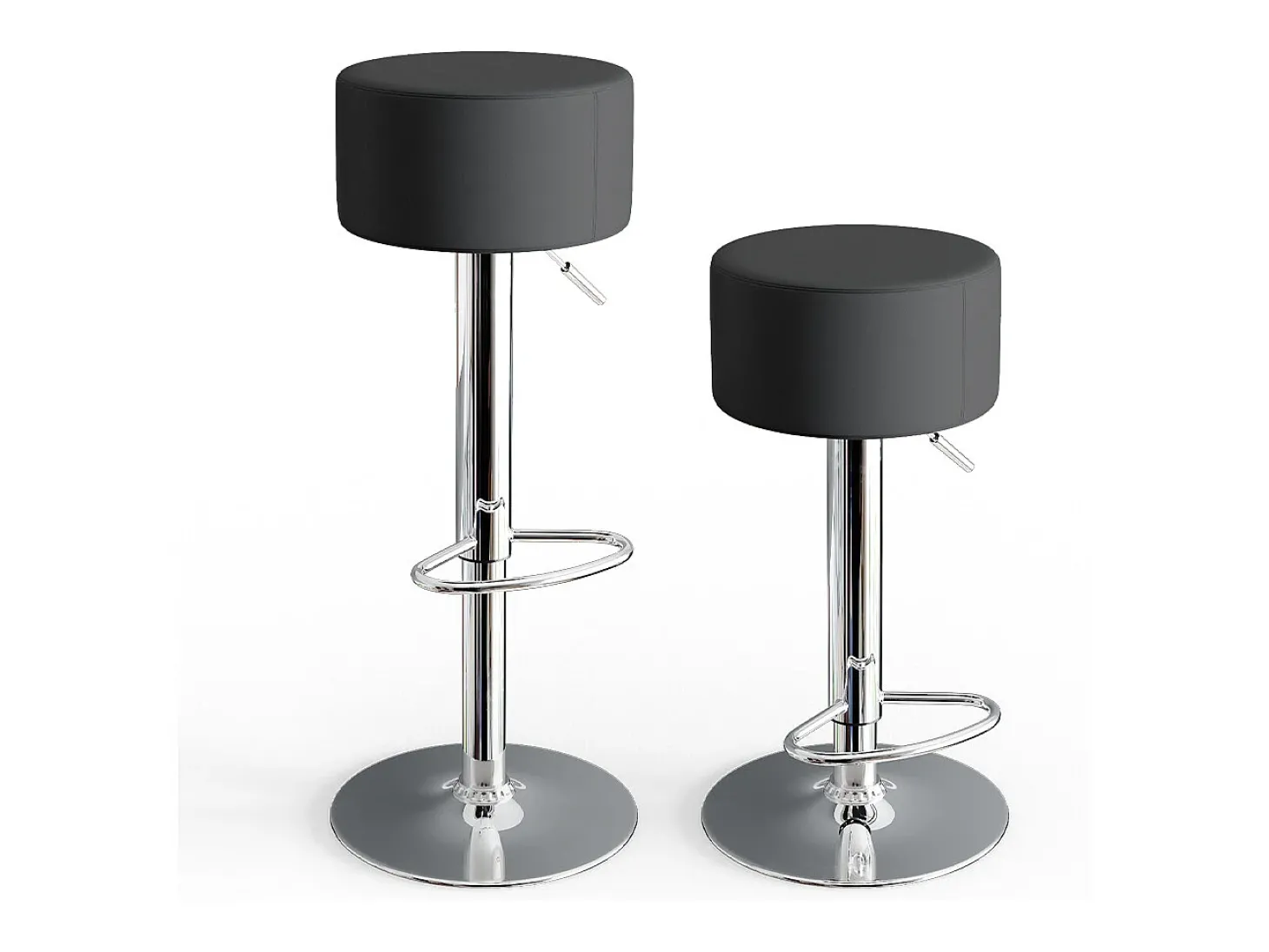 Conjunto de 2 peças de banco de bar preto 33x33x92