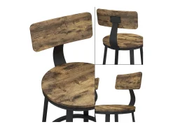 Conjunto de 2 peças de banco de bar carvalho rústico 34x55x102 caracas