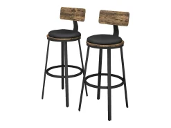 Conjunto de 2 peças de banco de bar carvalho rústico 34x55x102 caracas