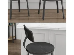 Conjunto de 2 peças de banco de bar preto 34x55x102 caracas