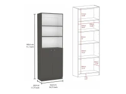 Conjunto de 3 peças de melamina para escritório em casa com prateleiras , 180.6 cm X 170.6 cm X 29.9 cm , Multicolor
