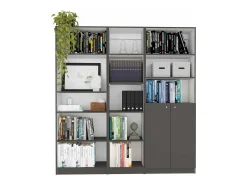 Conjunto de 3 peças de melamina para escritório em casa com prateleiras , 180.6 cm X 170.6 cm X 29.9 cm , Multicolor