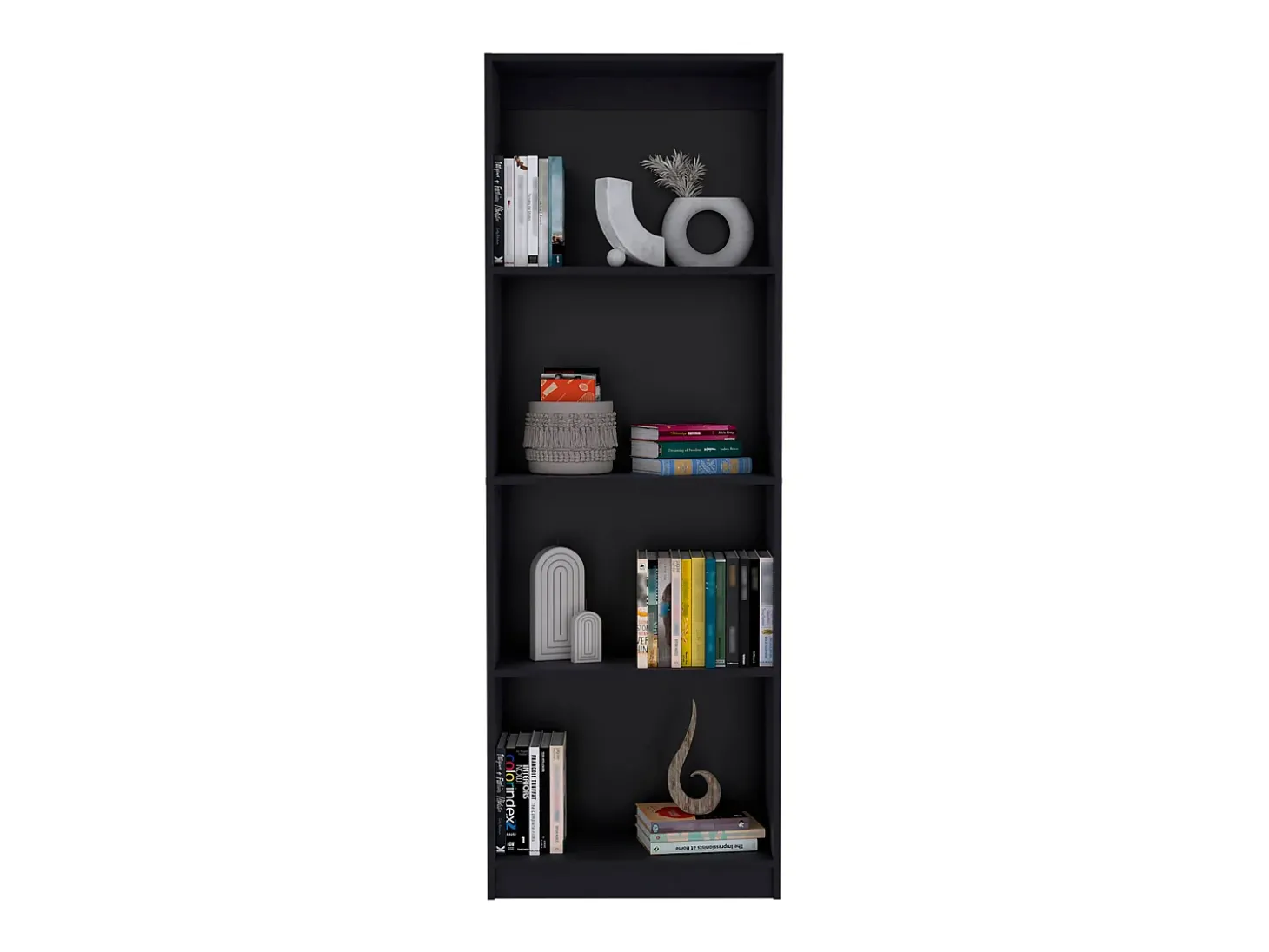 Conjunto de 3 peças de melamina para escritório em casa com prateleiras , 180.6 cm X 188.4 cm X 29.9 cm , Preto