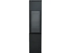 Conjunto de 3 peças para parede de TV - Suporte para TV + Vitrine + Prateleira - Preto