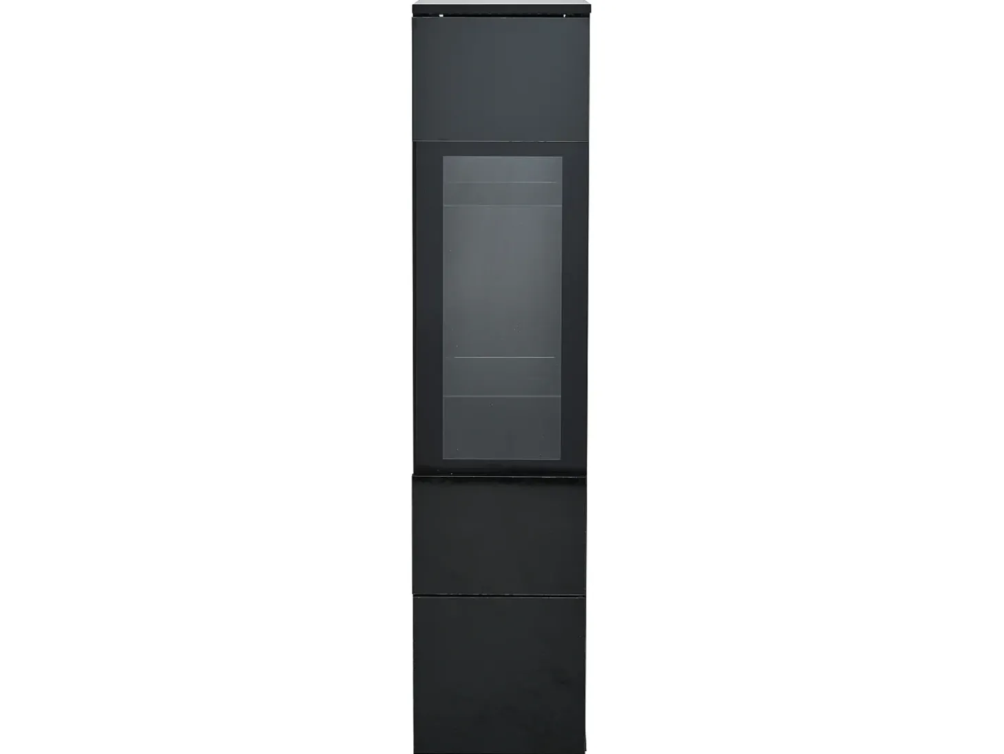 Conjunto de 3 peças para parede de TV - Suporte para TV + Vitrine + Prateleira - Preto