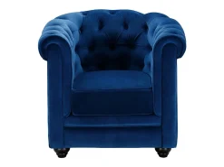 Conjunto de 2 poltronas CHESTERFIELD em veludo azul-real
